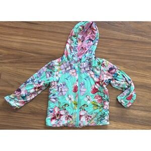 Posh Peanut Baby Girls Toddler 2T Reversible Jacket Dragonflies Flowers EUC